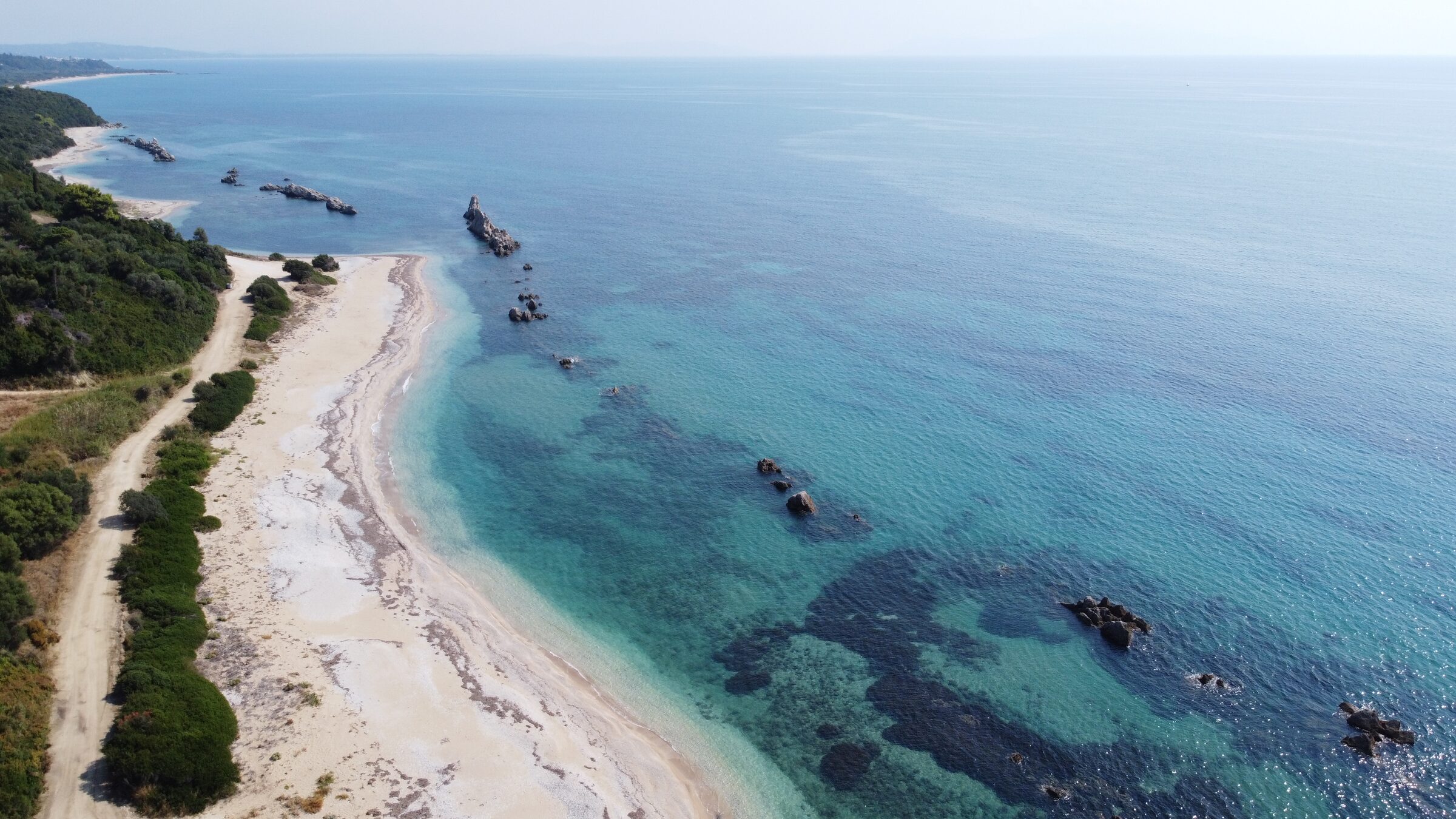 Turquoise cove on the Ionian coast near Preveza